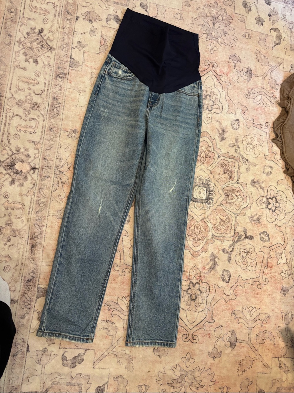 Pinkblush Straight Leg Maternity Jeans with Navy Support Panel NEVER WORN